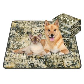 Qeils Washable Pee Pads For Dogs, 2 Pack Reusable Puppy Pads Super Absorbent Leakproof Dog Training Pads, Non-Slip Potty Pads For Floor, Crate, C (Option: Tie Dye GreenPolyesterTPU-36Q41Pack of two)